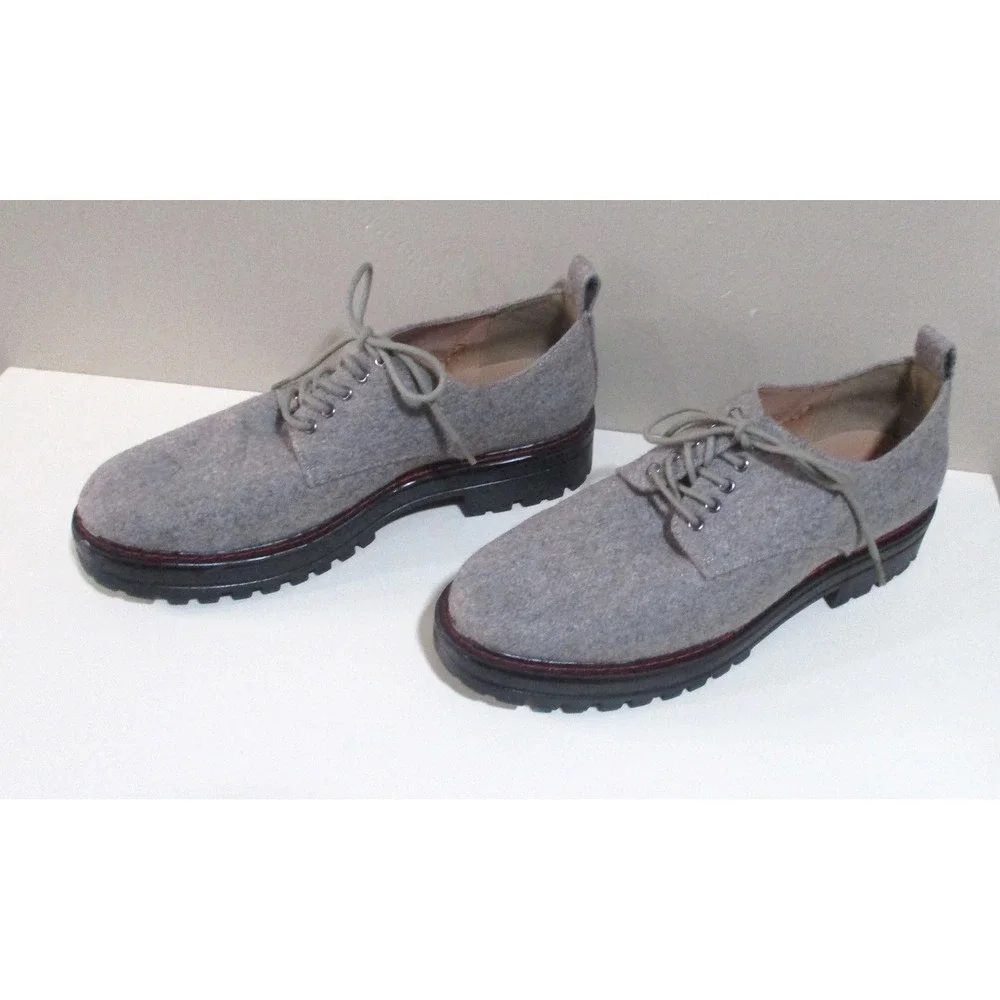 Aerosoles Mens Grey Felted Wool Lug Sole Oxford Platform Lace Up Shoes Size 11